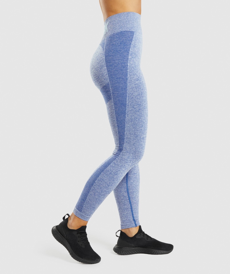 Gymshark Flex Legginsy Z Wysokim Stanem Earl Blue Marl