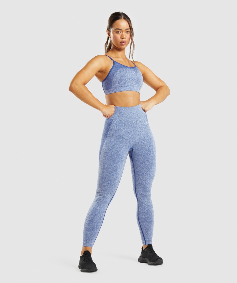 Gymshark Flex Legginsy Z Wysokim Stanem Earl Blue Marl