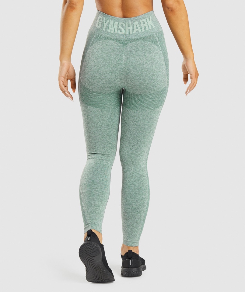 Gymshark Flex Legginsy Z Wysokim Stanem Studio Green Marl