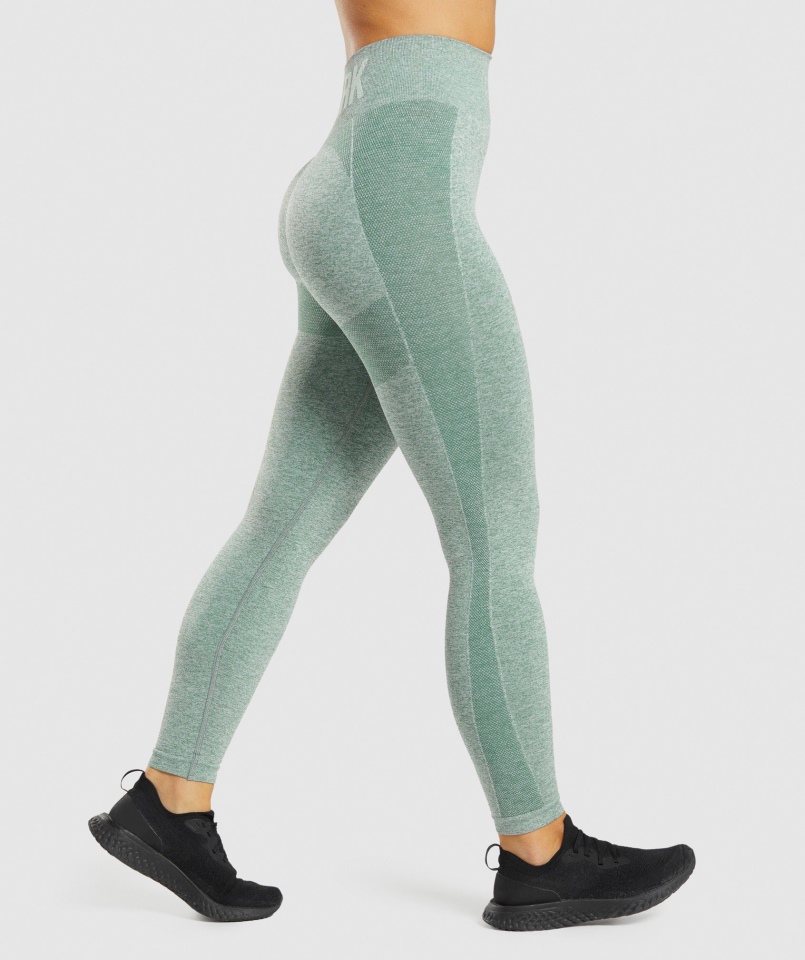 Gymshark Flex Legginsy Z Wysokim Stanem Studio Green Marl