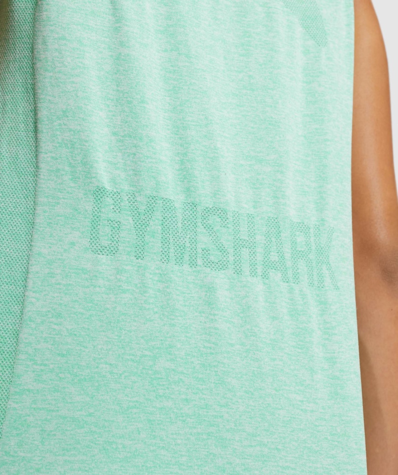 Gymshark Flex Luźna Koszulka Bez Rękawów Kaktus Zielony Marl