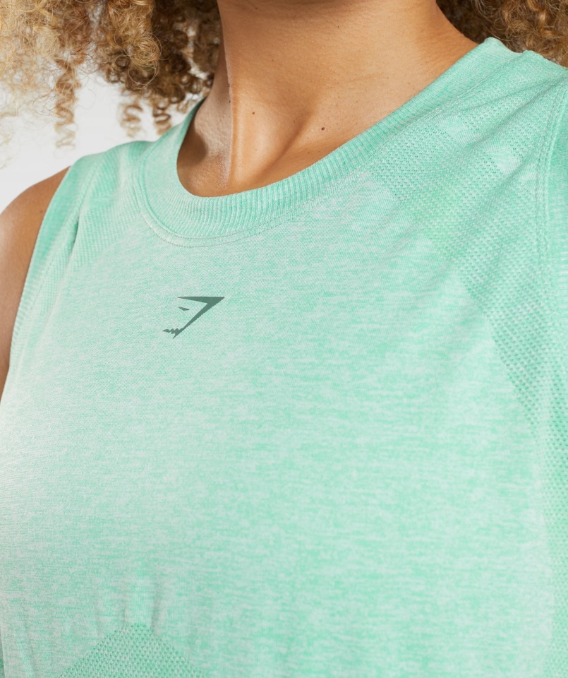 Gymshark Flex Luźna Koszulka Bez Rękawów Kaktus Zielony Marl