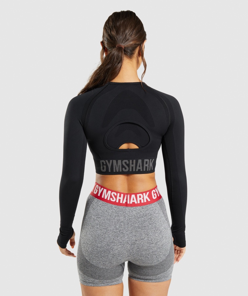 Gymshark Flex Sportowa Koszulka Z Długim Rękawem Czarna