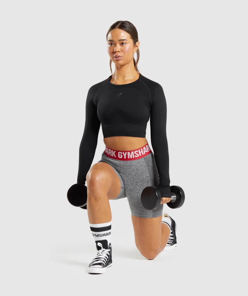 Gymshark Flex Sportowa Koszulka Z Długim Rękawem Czarna