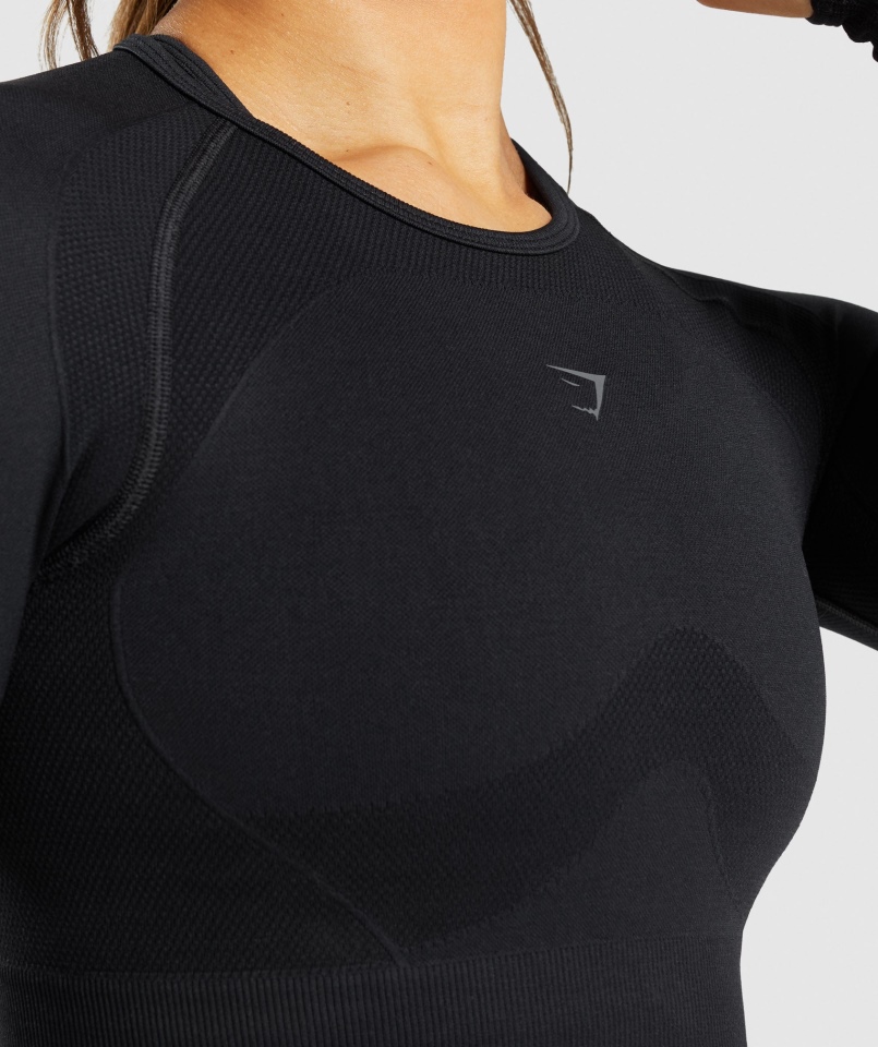 Gymshark Flex Sportowa Koszulka Z Długim Rękawem Czarna
