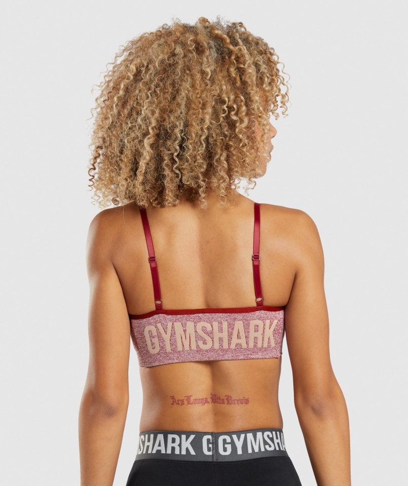 Gymshark Flex Strappy Biustonosz Sportowy Bordowy Marl