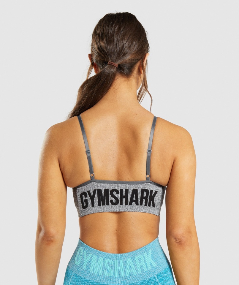 Gymshark Flex Strappy Biustonosz Sportowy Antracyt Marl
