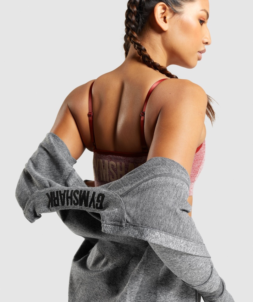 Gymshark Flex Zip Przez Kurtkę Charcoal Marl
