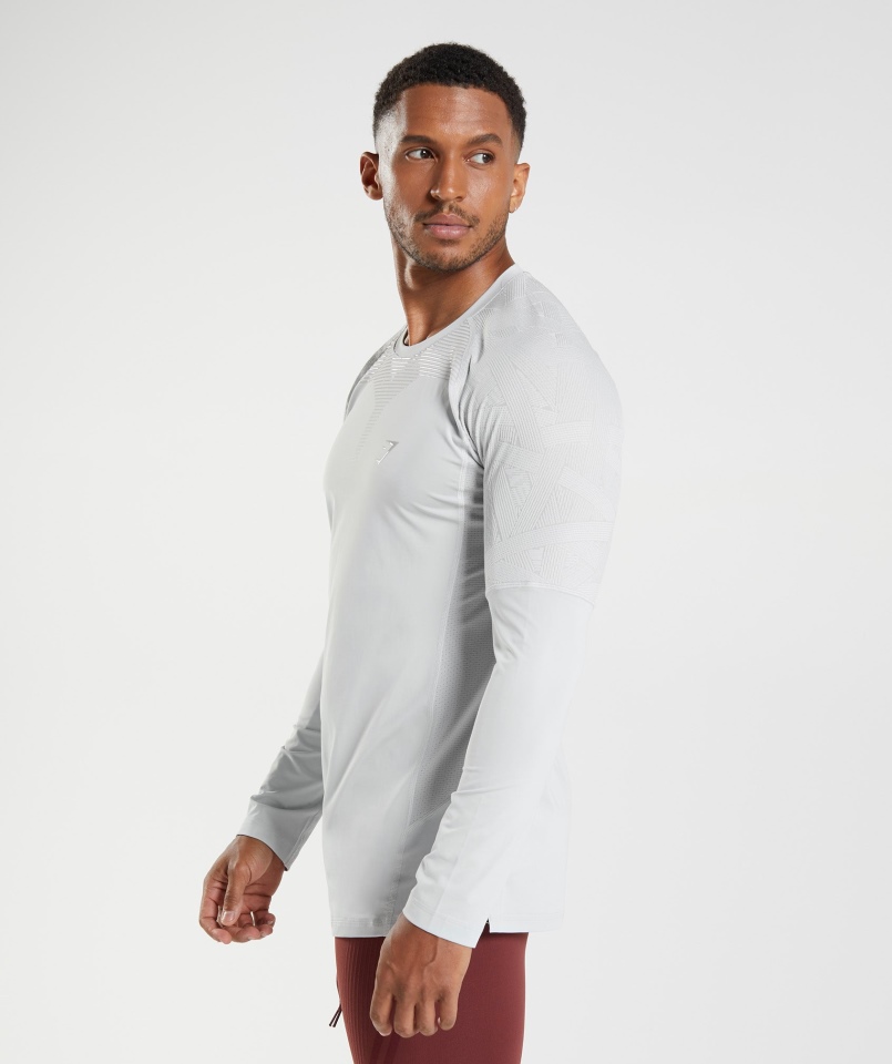 Gymshark Forma Koszulka Z Długim Rękawem Jasnoszara