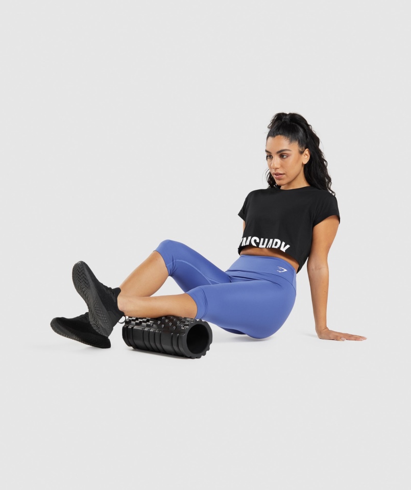 Gymshark Frakcja Krótki Top Czarny