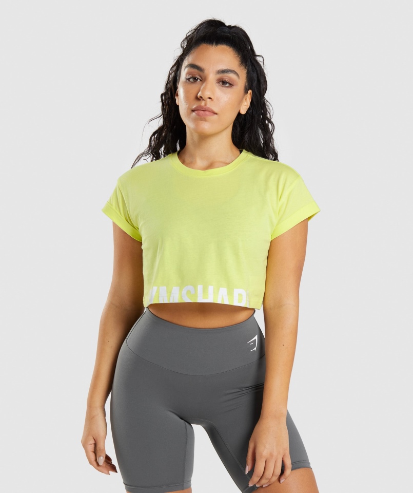 Gymshark Frakcja Crop Top świetlik Zielony