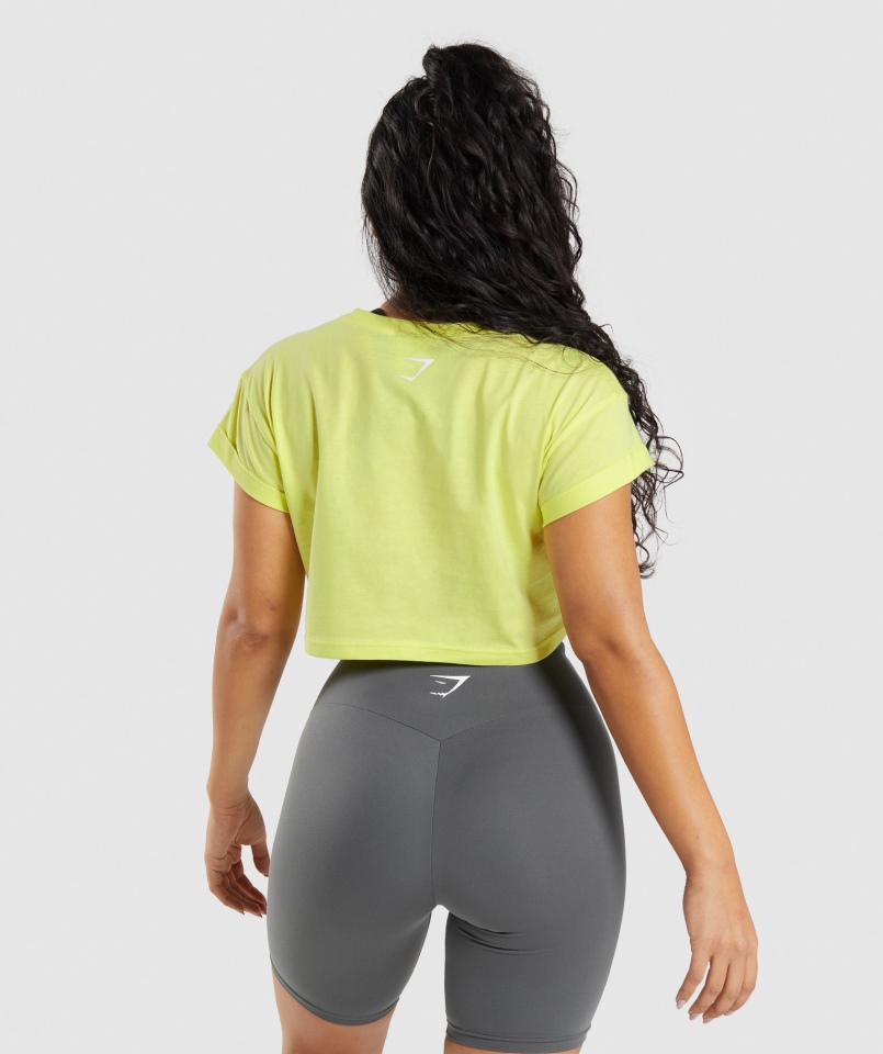 Gymshark Frakcja Crop Top świetlik Zielony