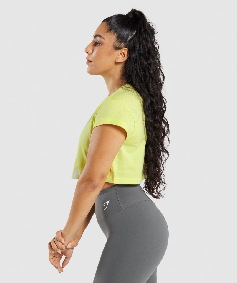 Gymshark Frakcja Crop Top świetlik Zielony