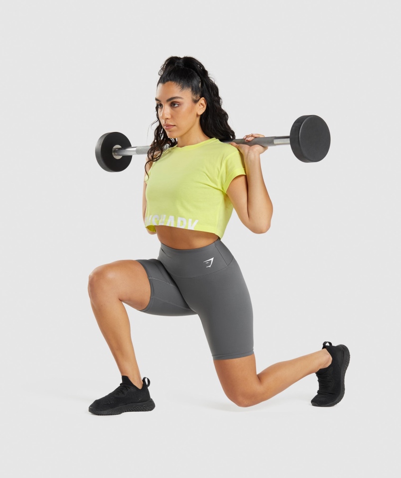 Gymshark Frakcja Crop Top świetlik Zielony