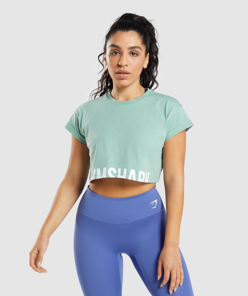 Crop Top Z Frakcją Gymshark Maya Blue