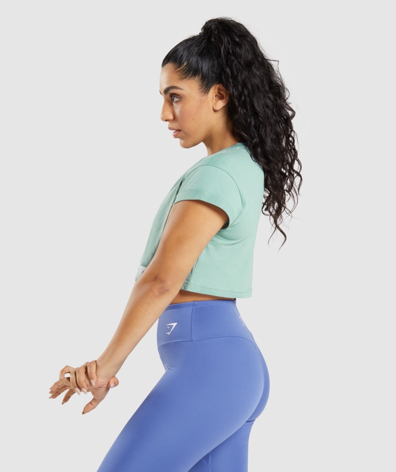 Crop Top Z Frakcją Gymshark Maya Blue