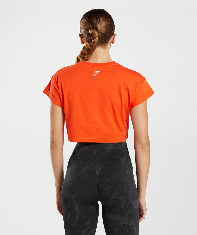 Frakcja Gymshark Crop Top Pieprz Czerwony