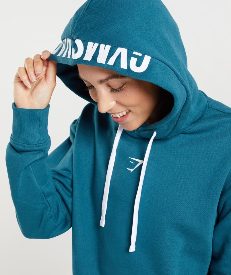 Bluza Z Kapturem Gymshark Frakcja Atlantic Blue