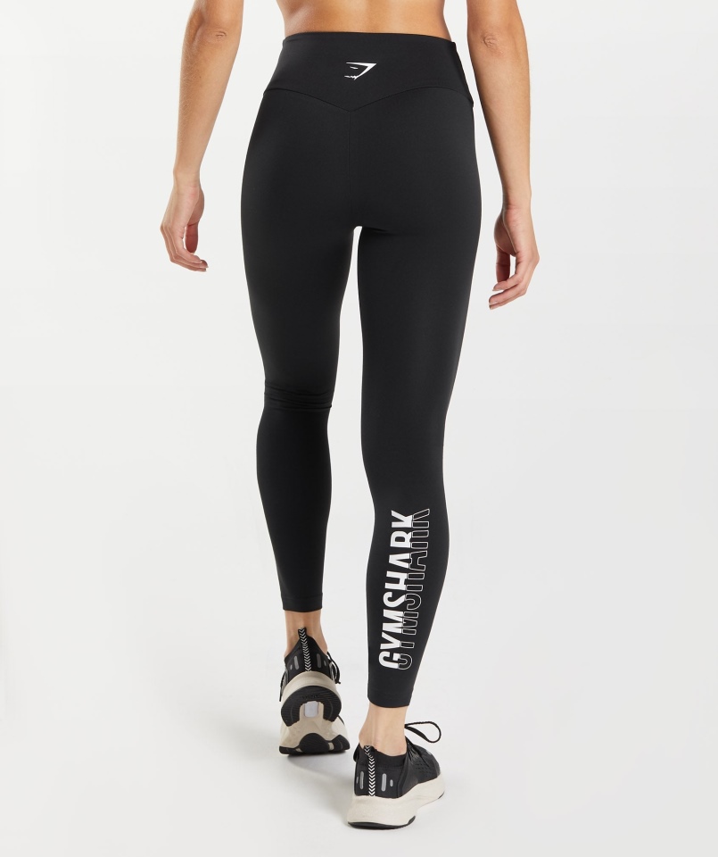 Legginsy Z Frakcją Gymshark Czarno-białe