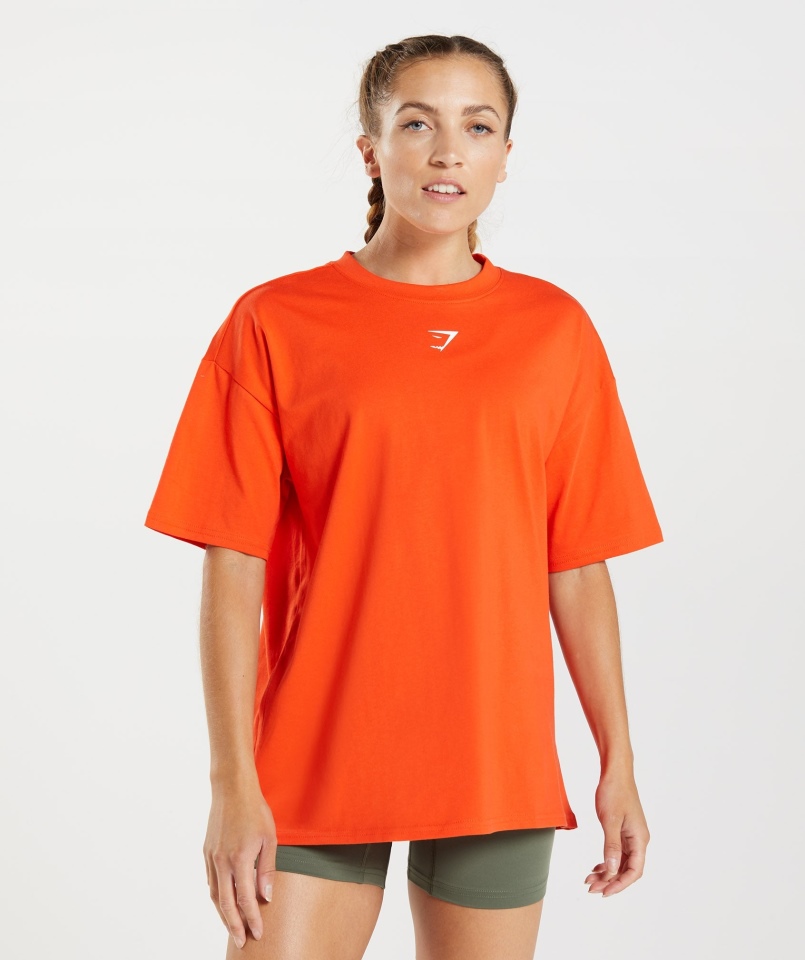 Gymshark Frakcja Oversize T-shirt Pieprz Czerwony