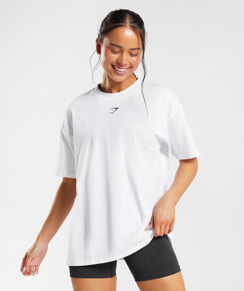 Gymshark Frakcja Oversize T-shirt Biały