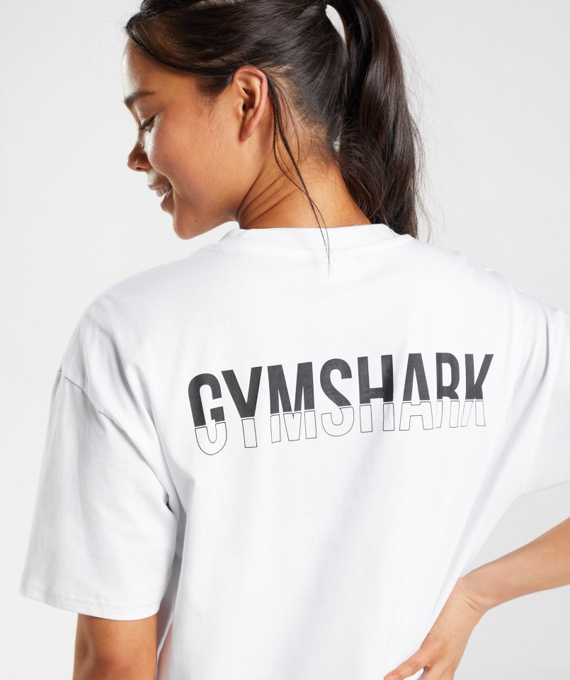 Gymshark Frakcja Oversize T-shirt Biały