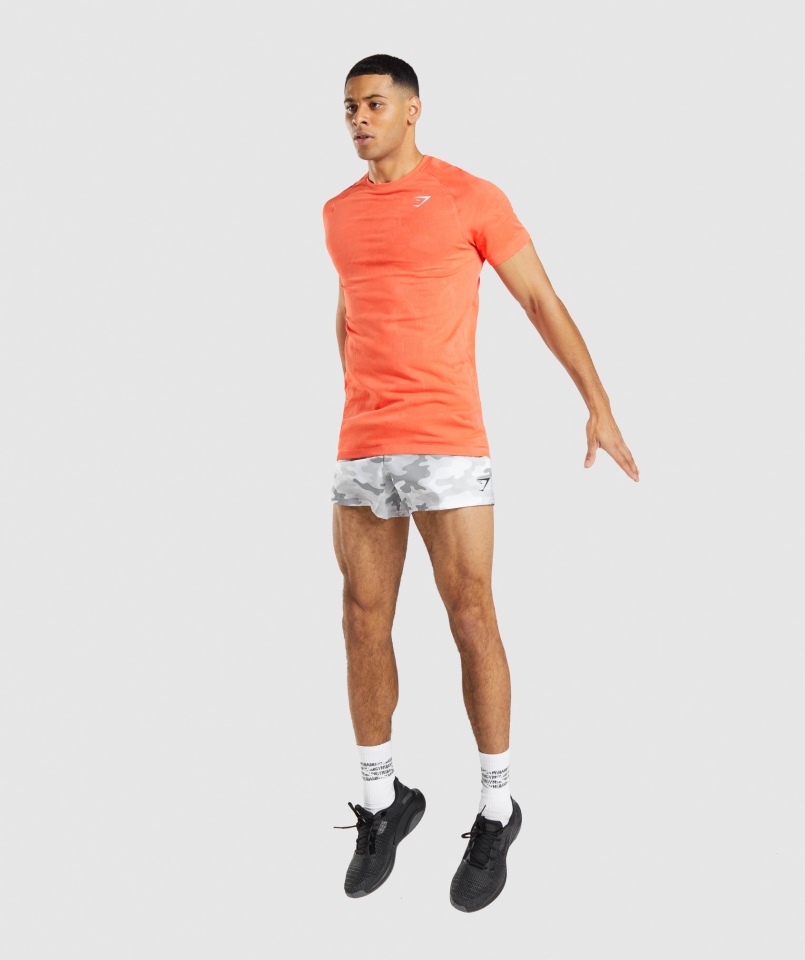 Gymshark Geo Bezszwowa Koszulka Papaja Pomarańczowo-ostra Pomarańczowa