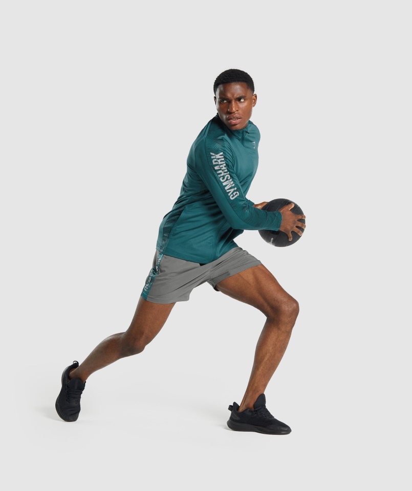 Gymshark Graficzne Spodenki Sportowe Szare