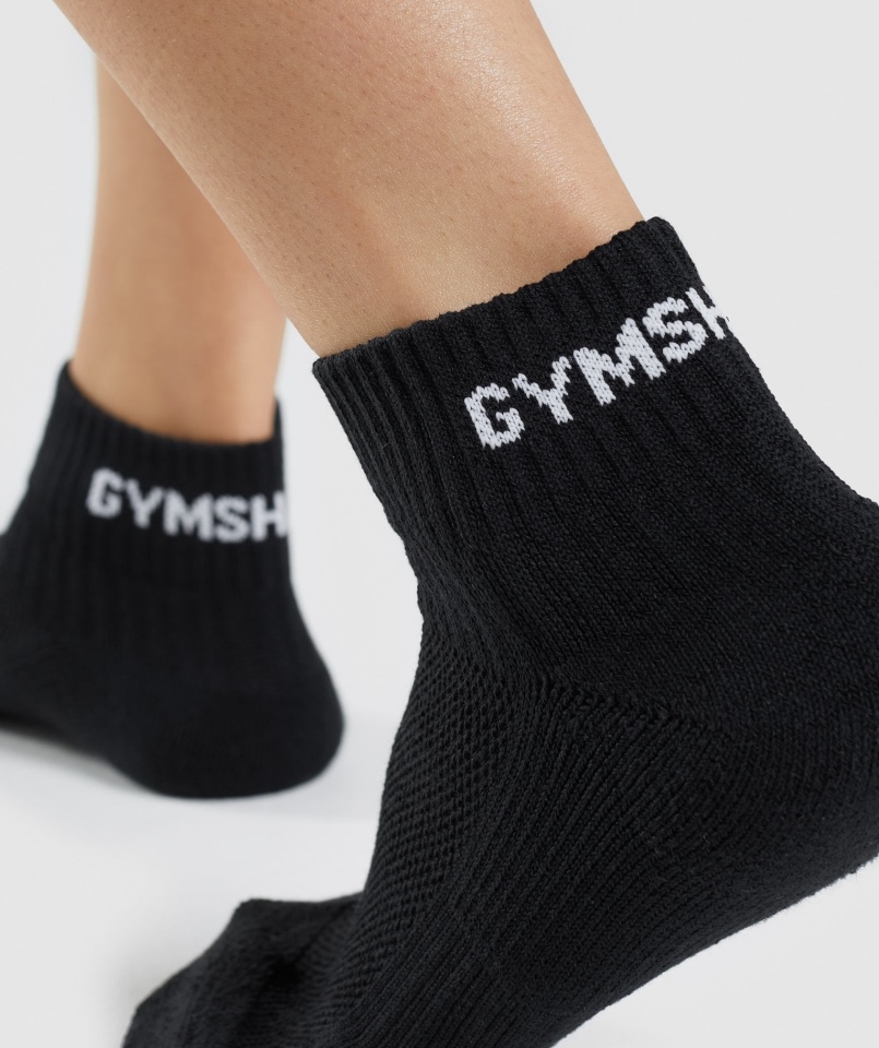 Gymshark żakardowe Podkolanówki 3 Szt. Czarne