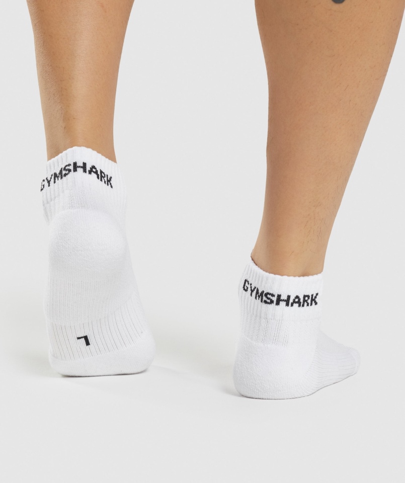 Gymshark żakardowe Podkolanówki 3 Szt Białe