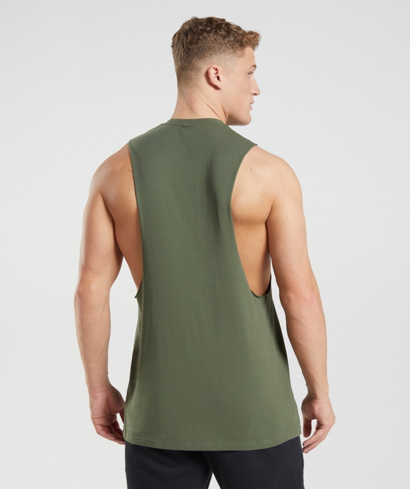 Gymshark Noga Day Drop Arm Tank Core Oliwkowy