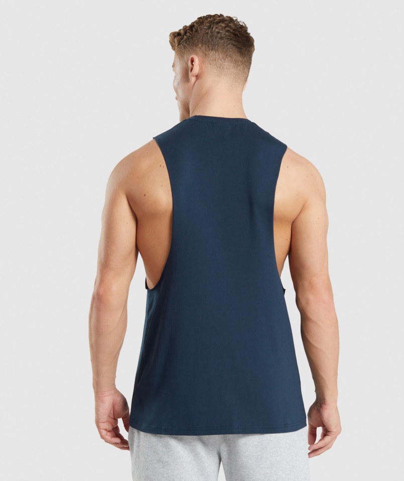 Gymshark Leg Day Drop Arm Tank Granatowy