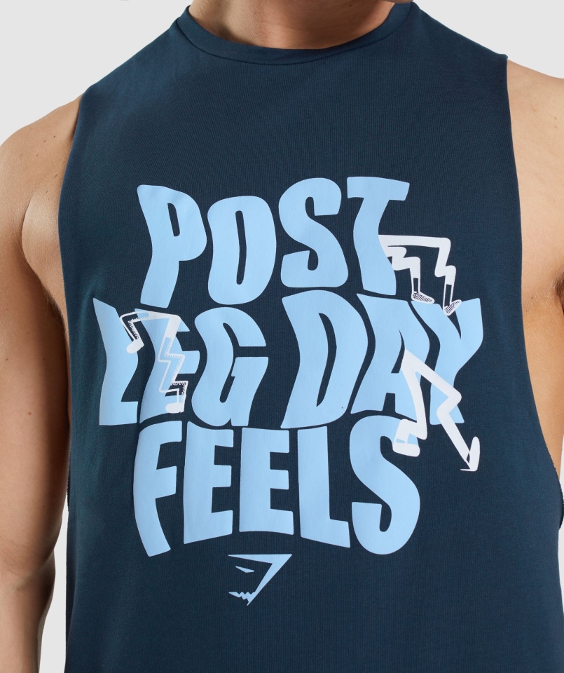 Gymshark Leg Day Drop Arm Tank Granatowy