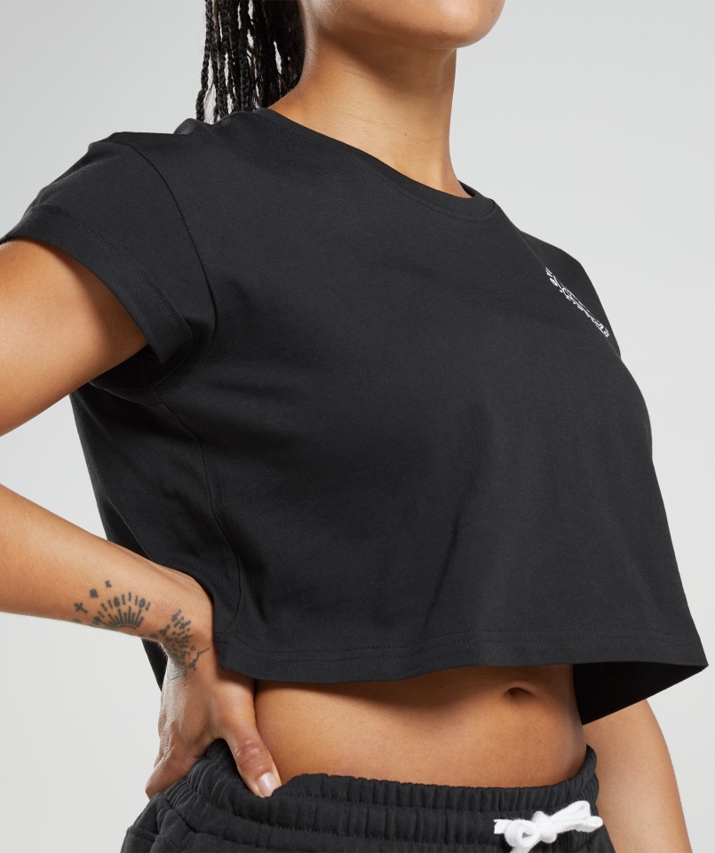 Gymshark Legacy Crop Top Czarny