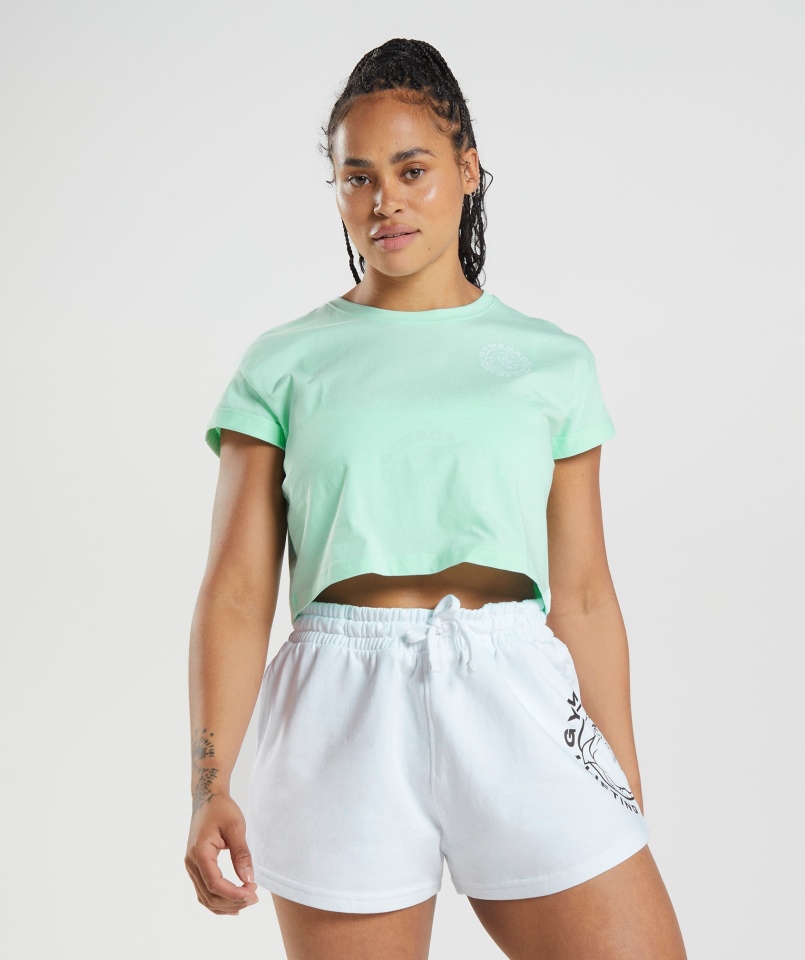 Legginsy Gymshark Crop Top Turbo Niebieski