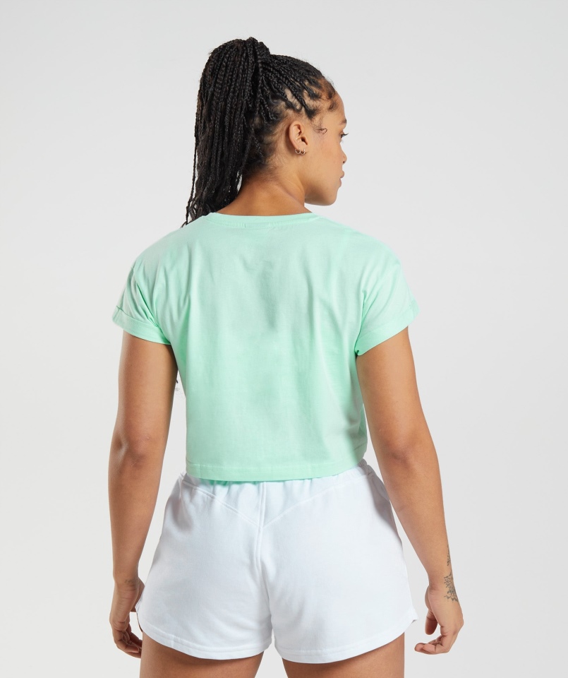 Legginsy Gymshark Crop Top Turbo Niebieski
