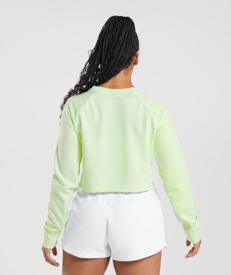 Gymshark Legacy Przycięty Sweter Ogórkowy Zielony