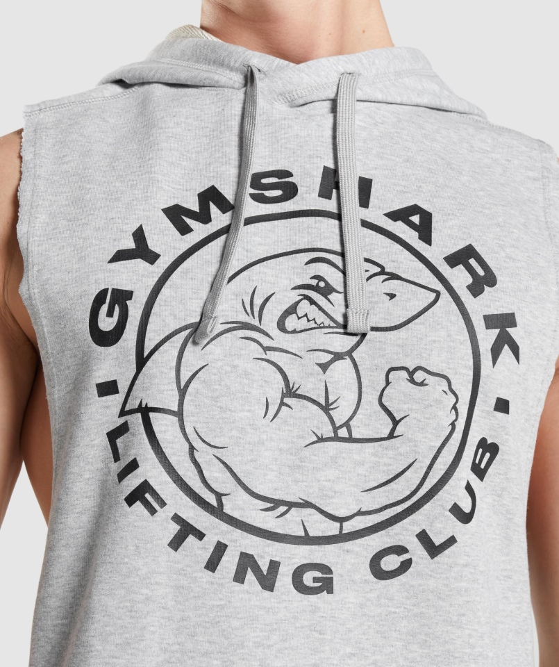 Gymshark Legacy Drop Arm Bluza Z Kapturem Jasnoszary Core Marl
