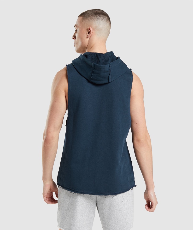Gymshark Legacy Drop Arm Bluza Z Kapturem Navy
