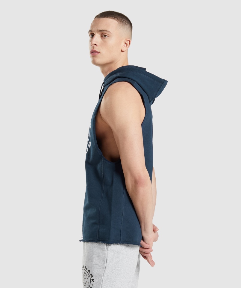 Gymshark Legacy Drop Arm Bluza Z Kapturem Navy