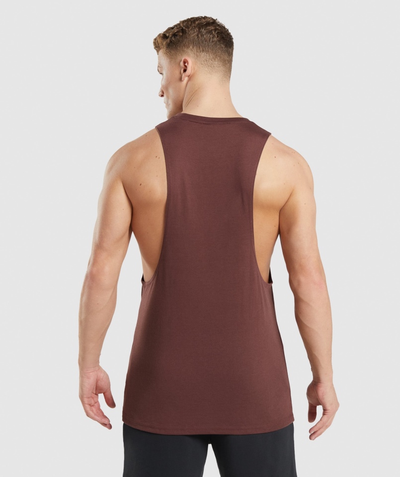 Gymshark Legacy Drop Arm Tank Cherry Brown