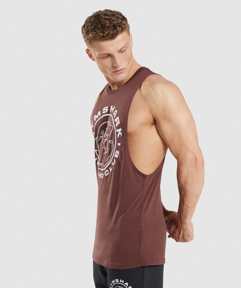 Gymshark Legacy Drop Arm Tank Cherry Brown