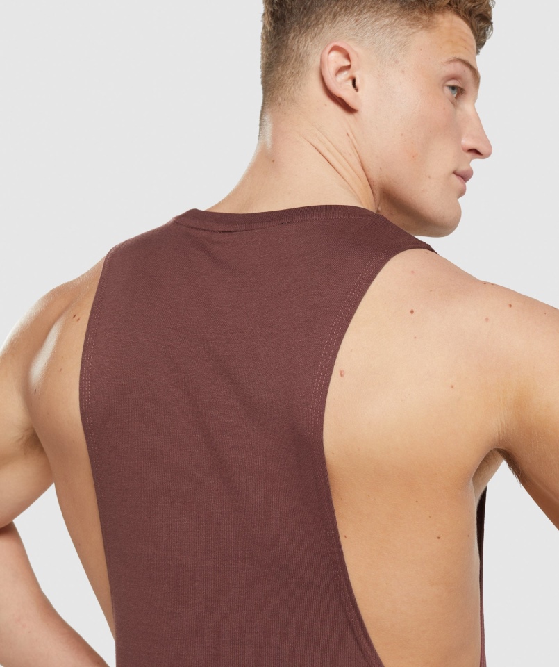 Gymshark Legacy Drop Arm Tank Cherry Brown