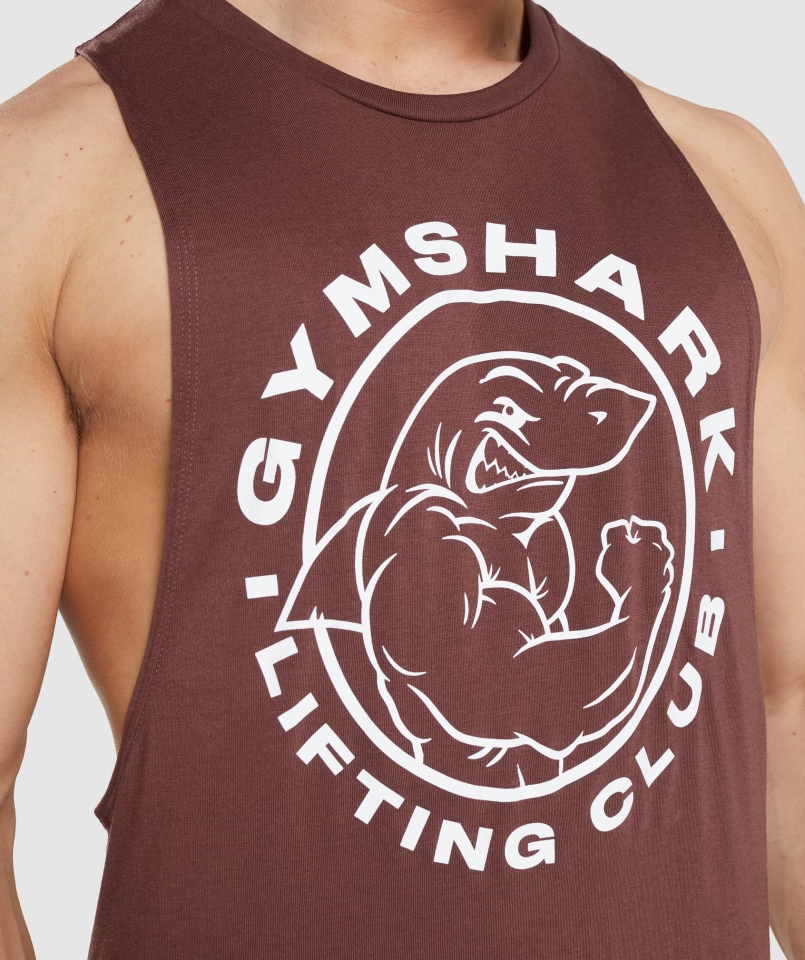 Gymshark Legacy Drop Arm Tank Cherry Brown