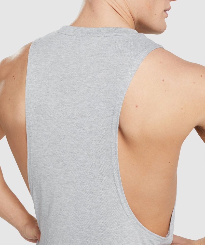 Gymshark Legacy Drop Arm Tank Jasnoszary Rdzeń Marl