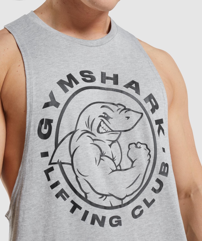 Gymshark Legacy Drop Arm Tank Jasnoszary Rdzeń Marl