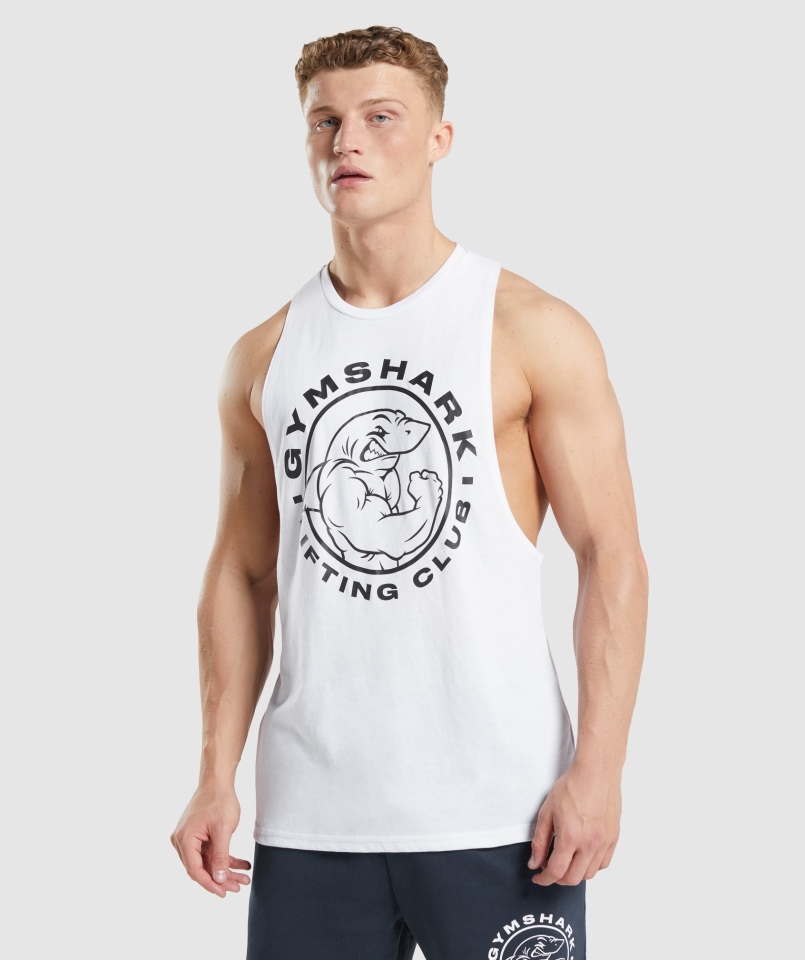 Gymshark Legacy Drop Arm Tank Biały
