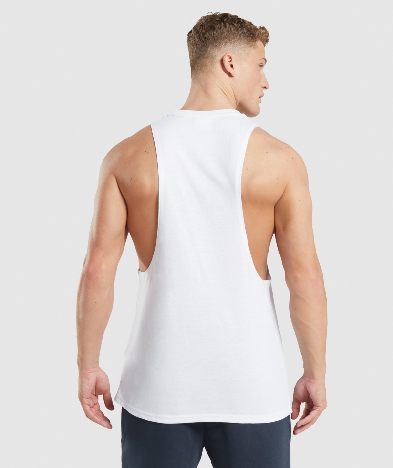 Gymshark Legacy Drop Arm Tank Biały