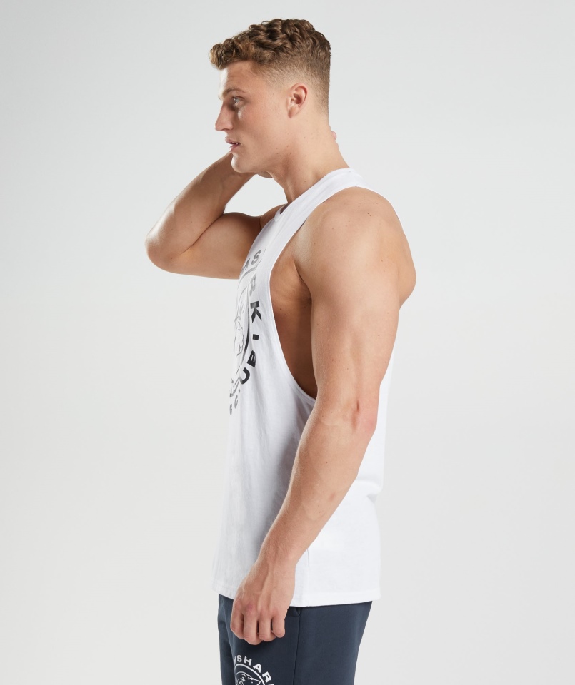 Gymshark Legacy Drop Arm Tank Biały
