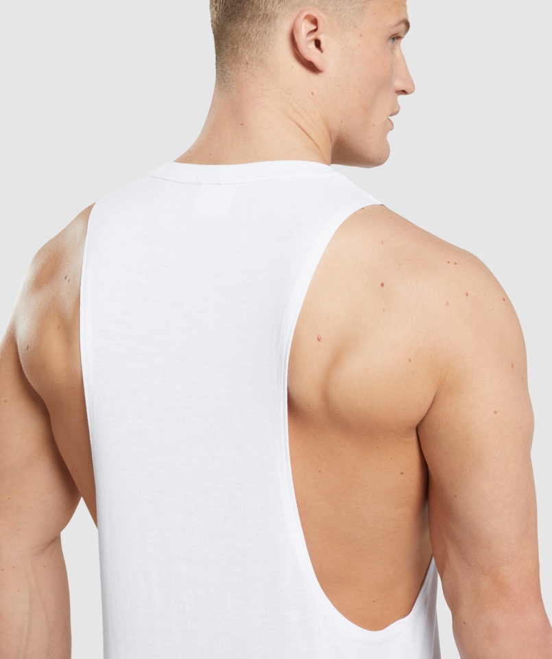 Gymshark Legacy Drop Arm Tank Biały